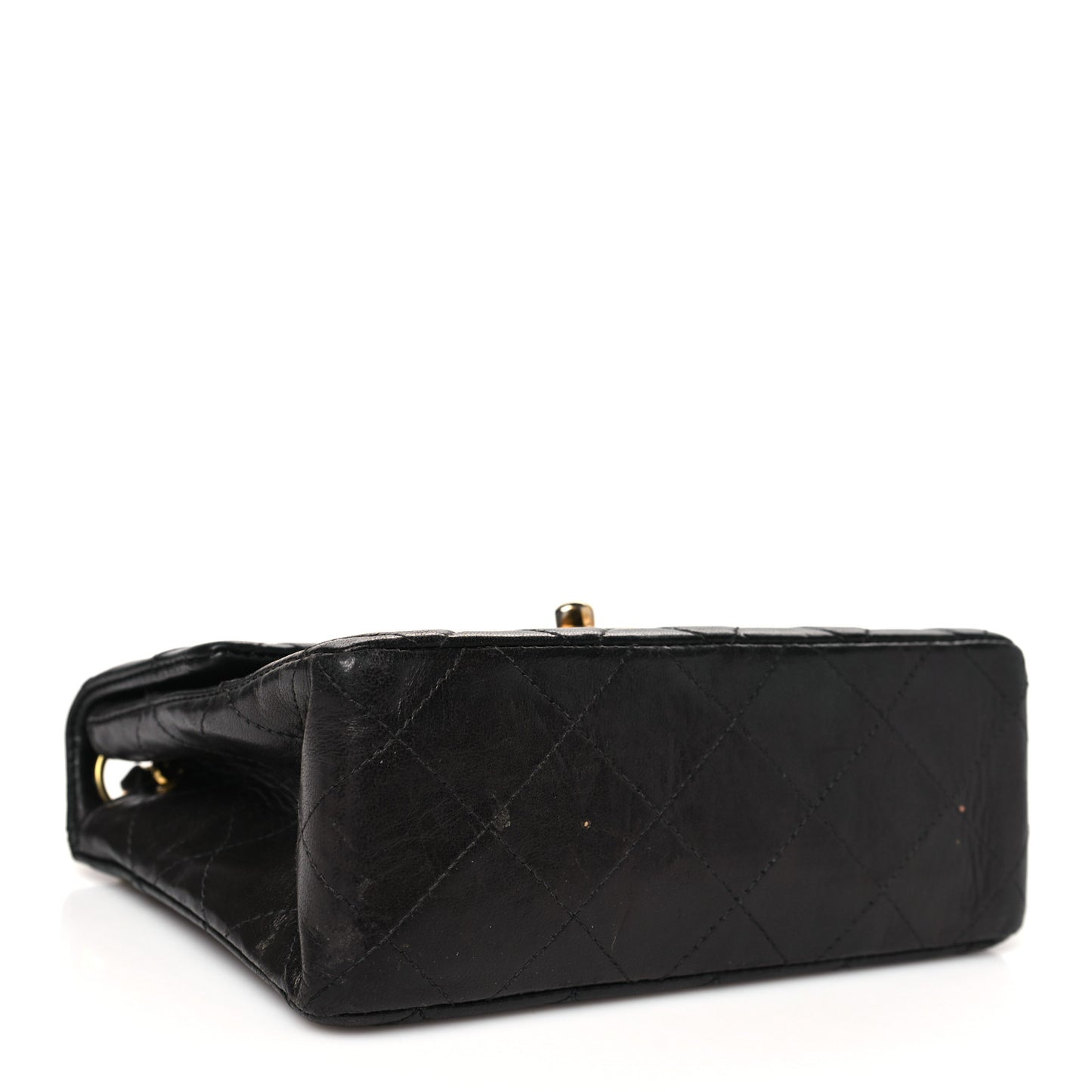 Lambskin Quilted Mini Square Flap Bag Black