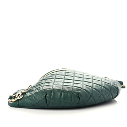 Chanel Calfskin Quilted Banane Waist Bag Fanny Pack Dark Green 4 of 11