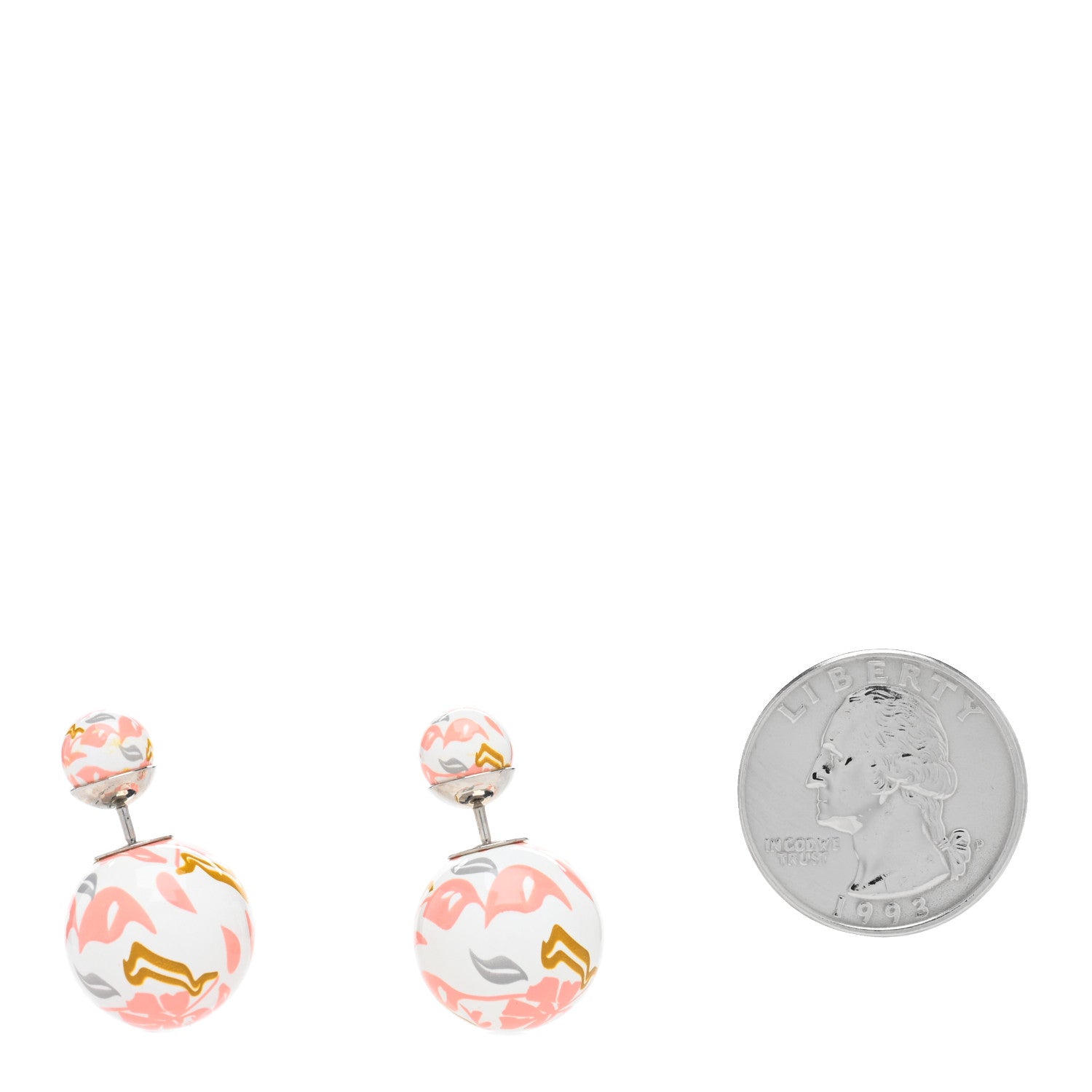 Christian Dior Printed Floral Mise En Dior Tribal Earrings Pink 2 of 4