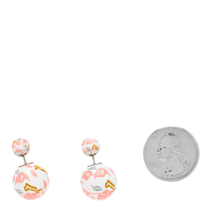 Christian Dior Printed Floral Mise En Dior Tribal Earrings Pink 2 of 4