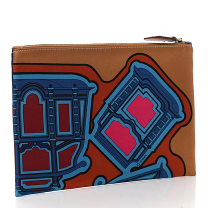 Hermes Technical SilkMadame Calfskin Les Berlines Silky Pocket Cosmetic Case Caramel Cuivre Gold 3 of 8
