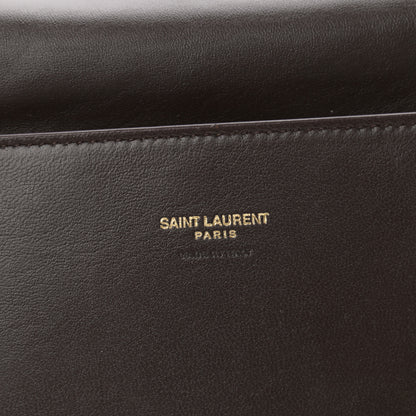 Saint Laurent Smooth Calfskin Suede Medium Reversible Monogram Kate Satchel Military Brown 6 of 15