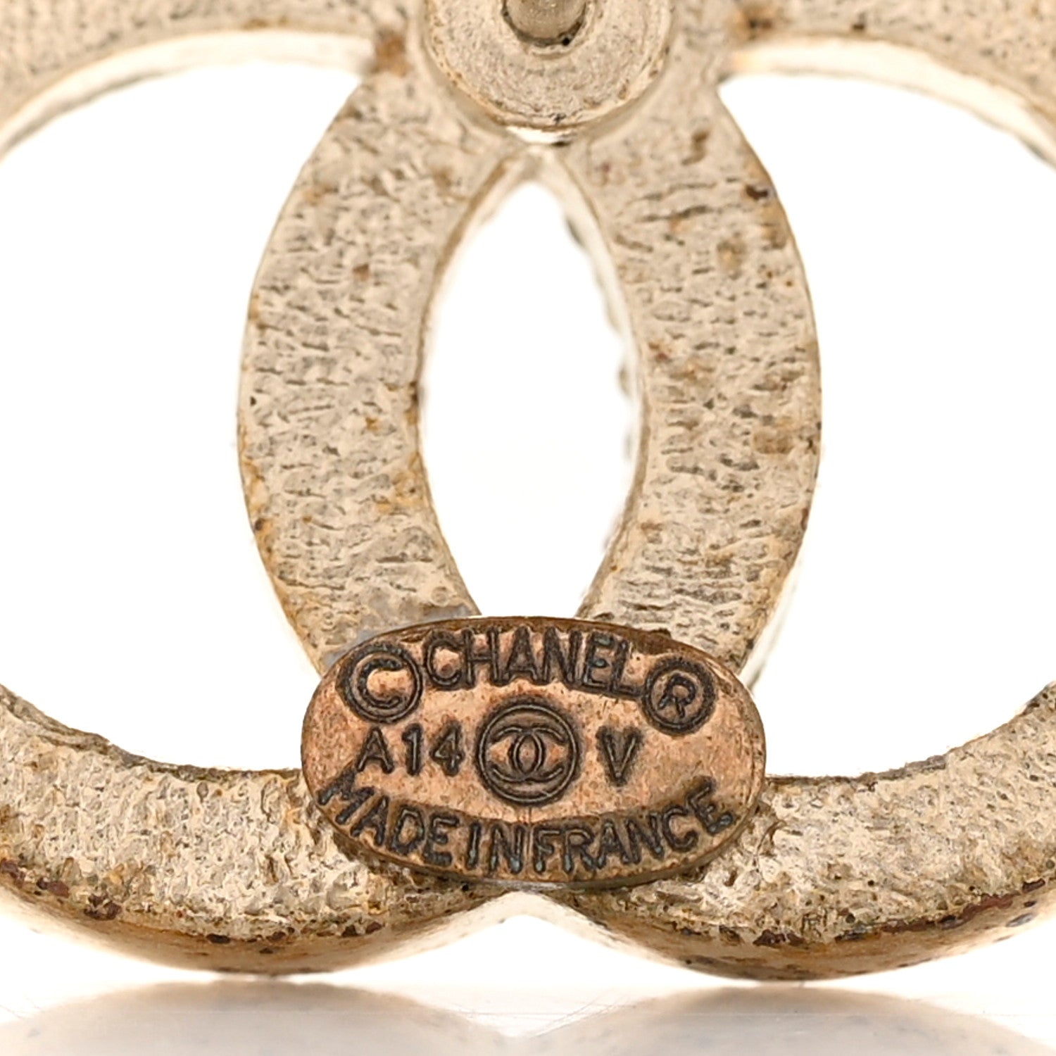 Chanel Crystal CC Earrings Gold 4 of 4