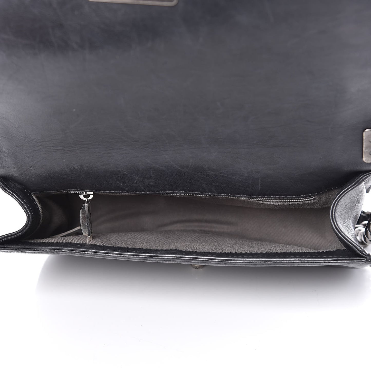 Calfskin Crystal Embossed Medium Boy Flap Black