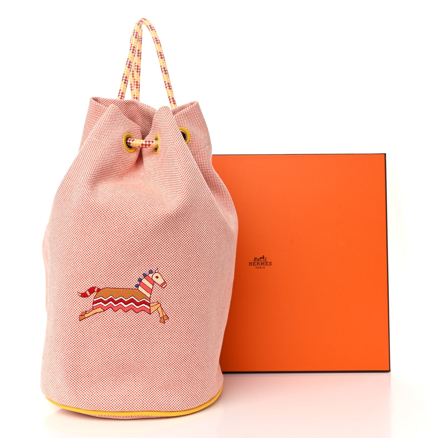 Toile Canvas Epopee Embroidered Drawstring Duffle Bag Multicolor