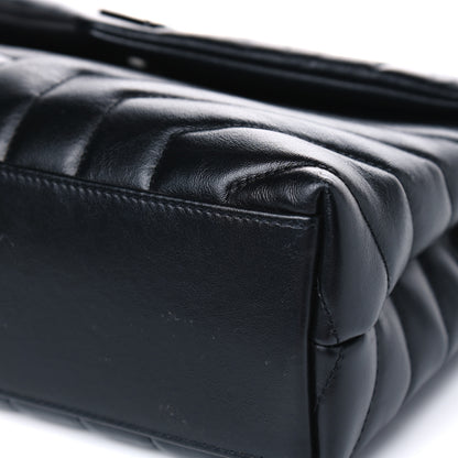 Saint Laurent Calfskin Y Quilted Monogram Small Loulou Chain Satchel Black 6 of 9