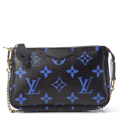 Louis Vuitton Colored Monogram Mini Pochette Accessories Blue Black 1 of 10