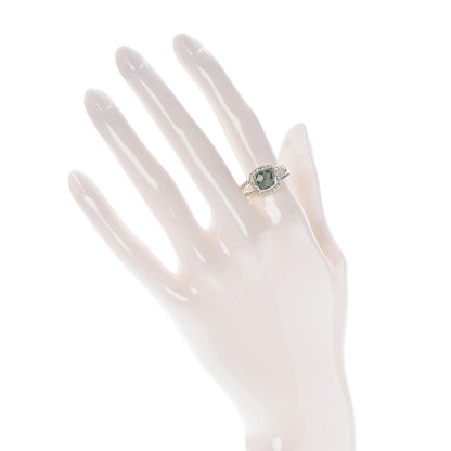 David Yurman Sterling Silver Diamond Prasiolite 7mm Petite Albion Ring 53 6.5 2 of 6