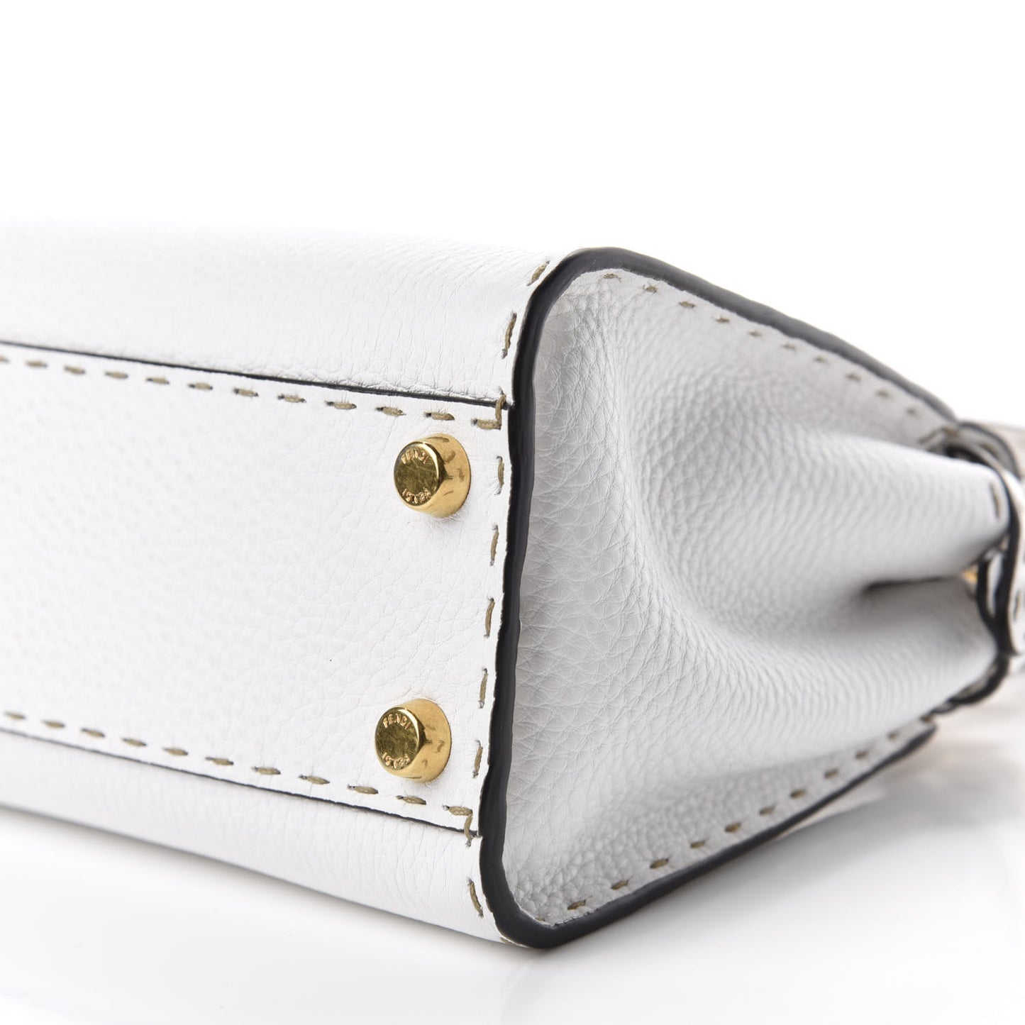 Cuoio Romano Selleria Mini Peekaboo Iconic Satchel White