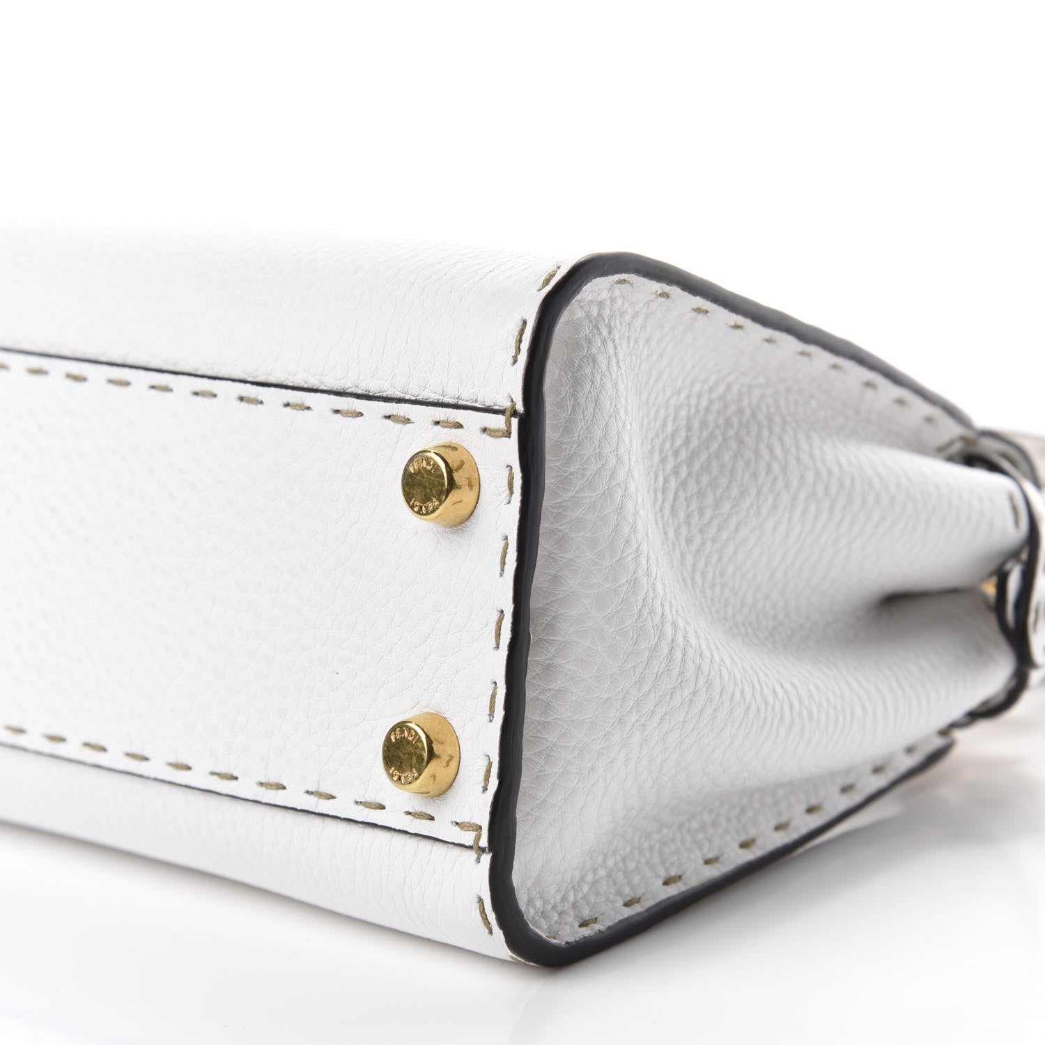 Fendi Cuoio Romano Selleria Mini Peekaboo Iconic Satchel White 8 of 11