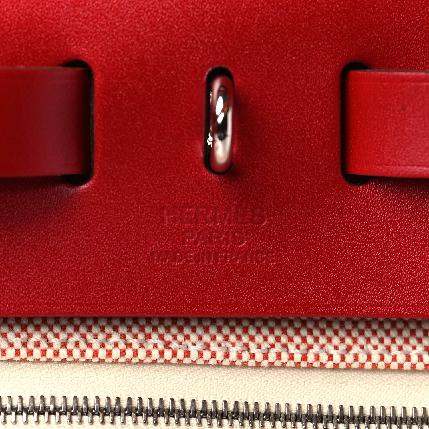 Hermes Vache Hunter Toile Pegase Pop Herbag Zip Retourne 31 PM Rouge Piment 7 of 11