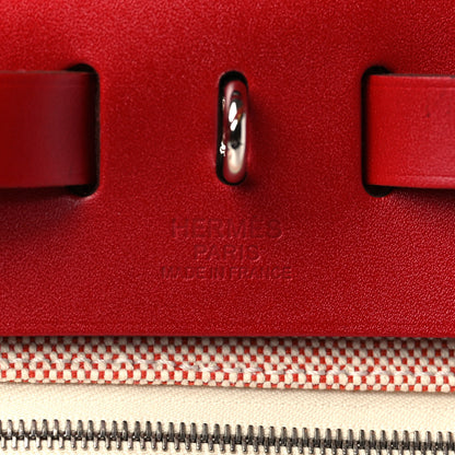 Hermes Vache Hunter Toile Pegase Pop Herbag Zip Retourne 31 PM Rouge Piment 7 of 11