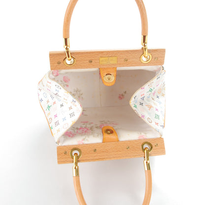 Louis Vuitton Silk Satin Monogram Multicolor Abelia White 5 of 10