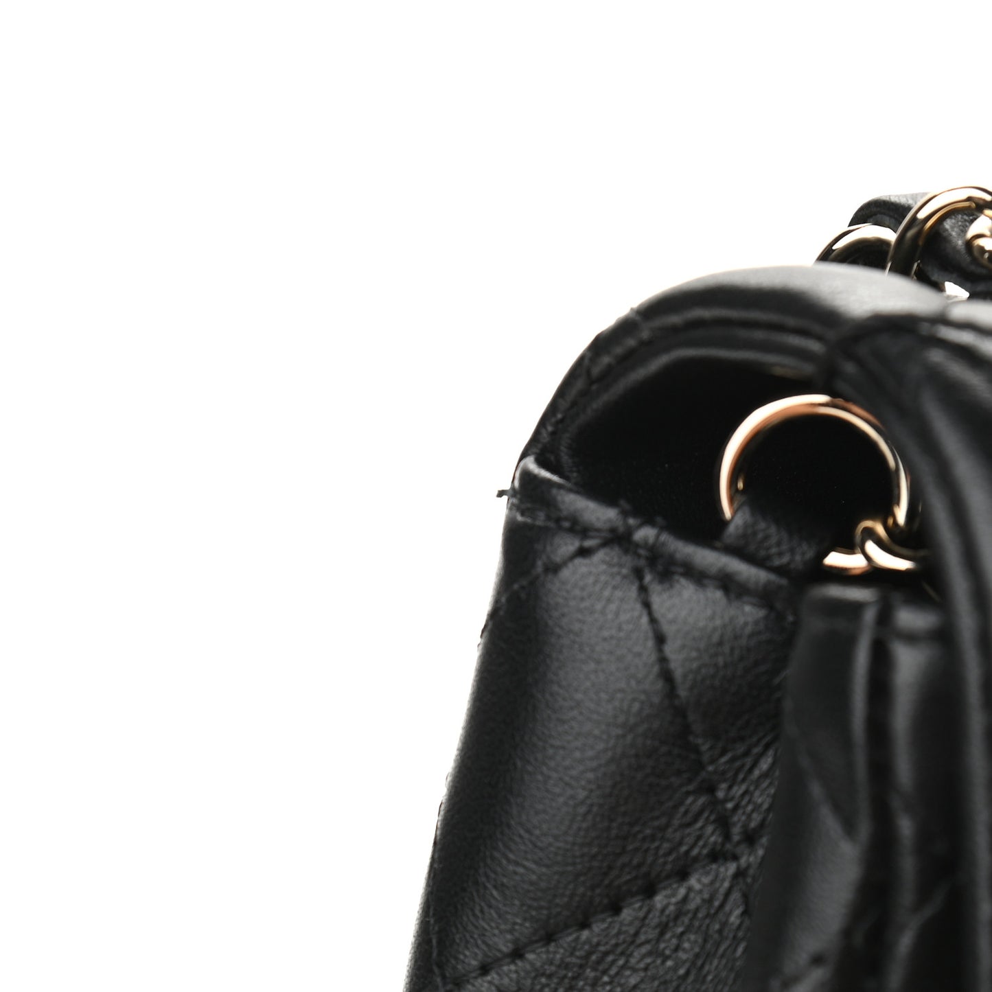 Lambskin Quilted Mini Rectangular Flap Black