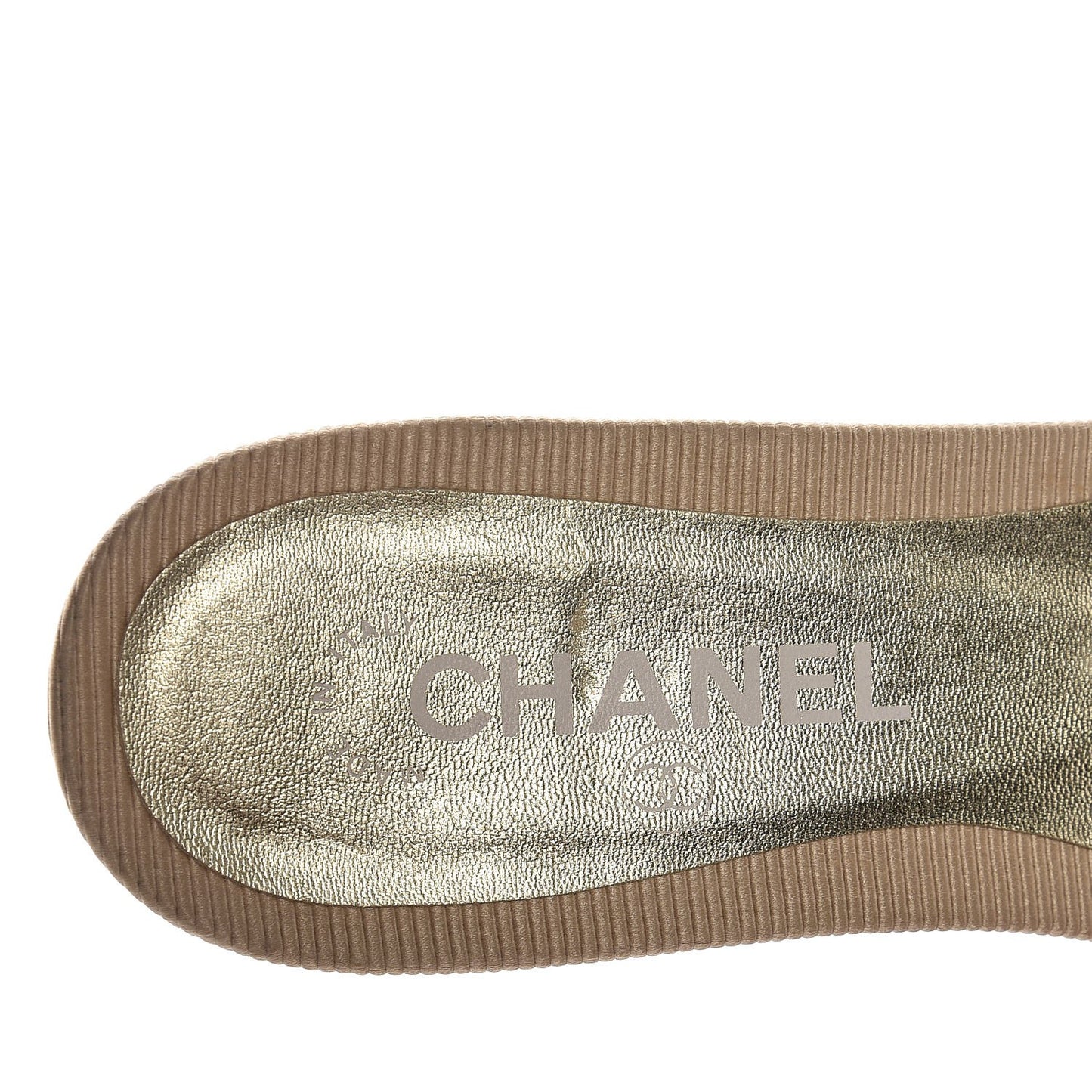 Grosgrain Pearl CC Bow Sandals 38 Beige