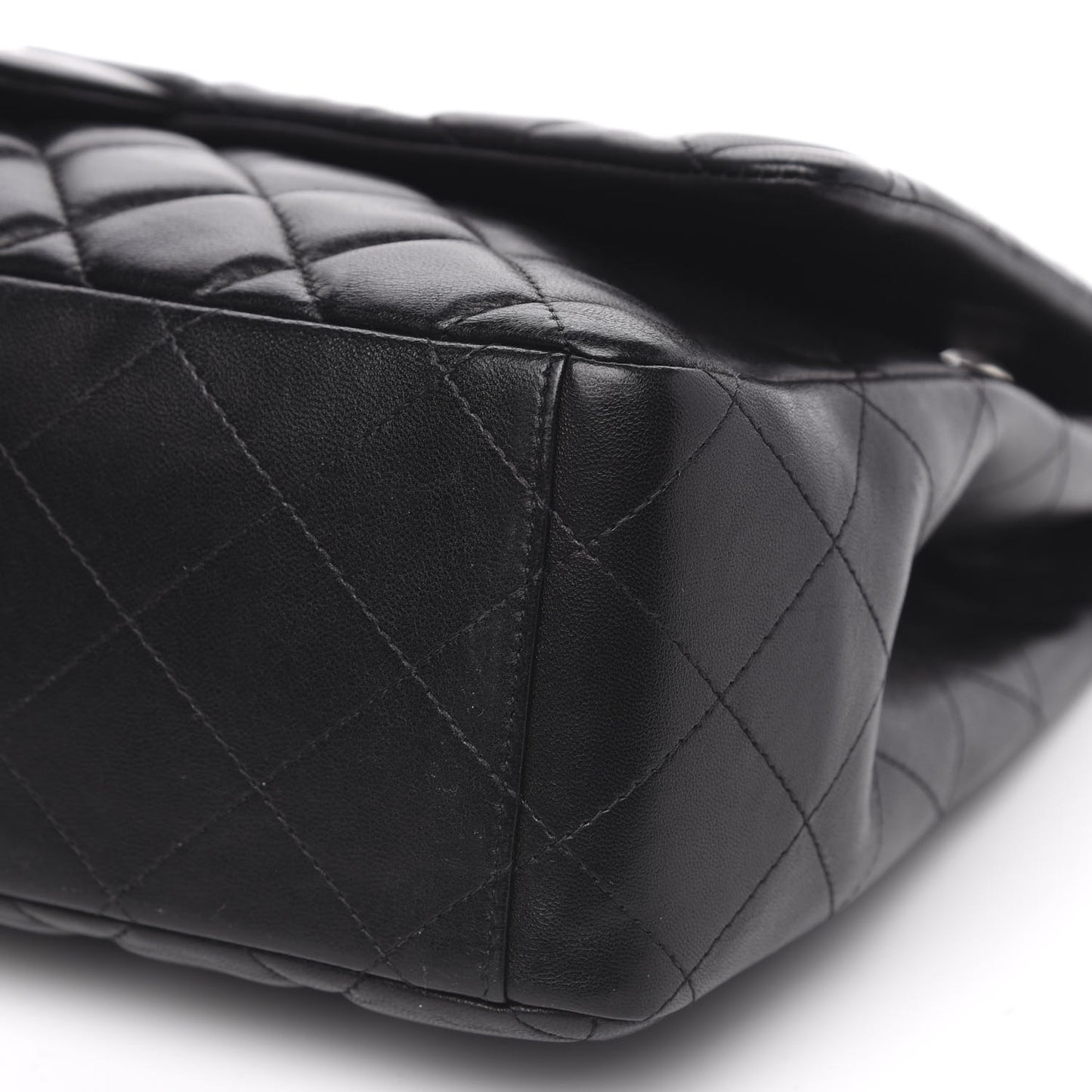 Lambskin Quilted Maxi Single Flap Black