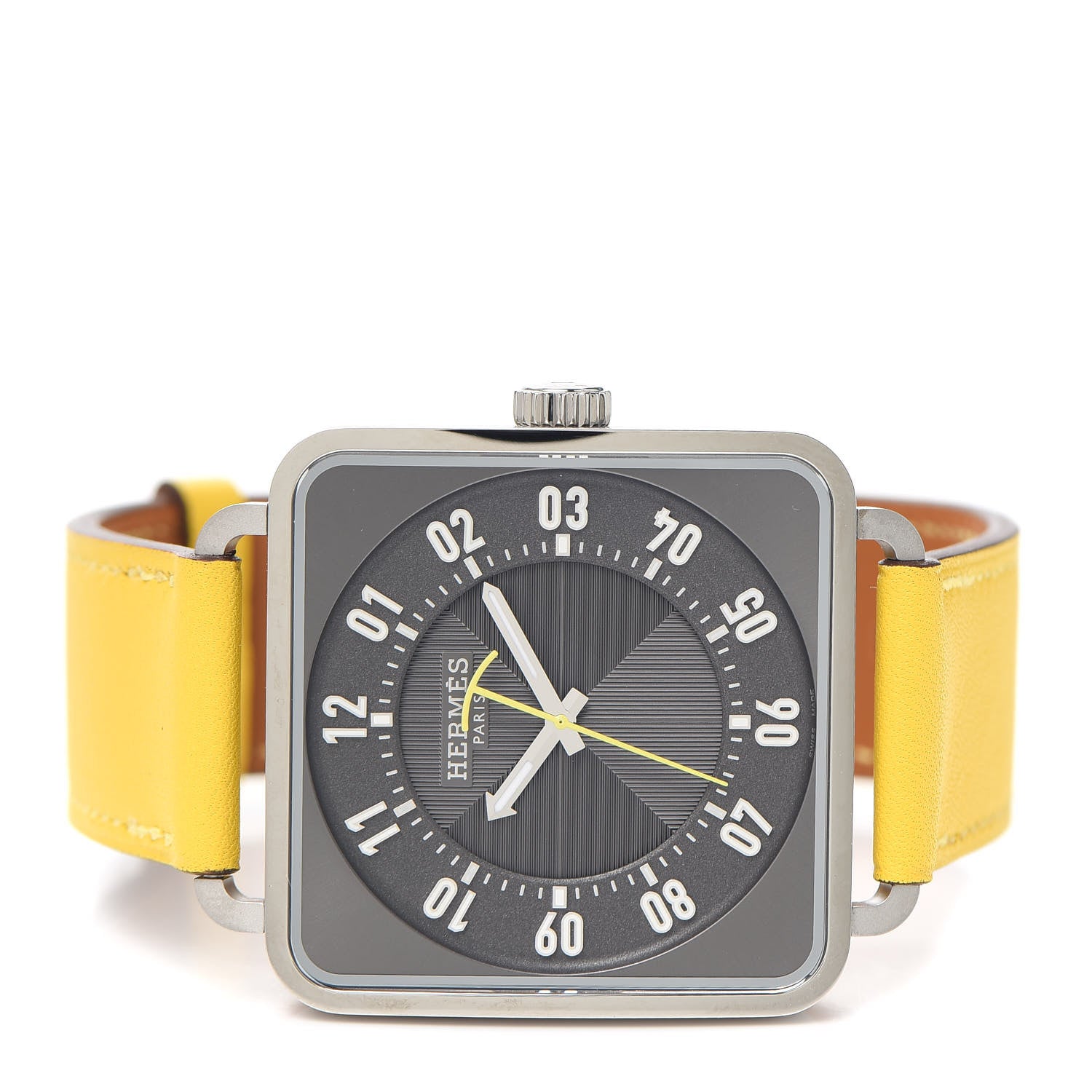 Hermes Stainless Steel Swift 38mm Carre H Automatic Watch Jaune de Naples 2 of 5