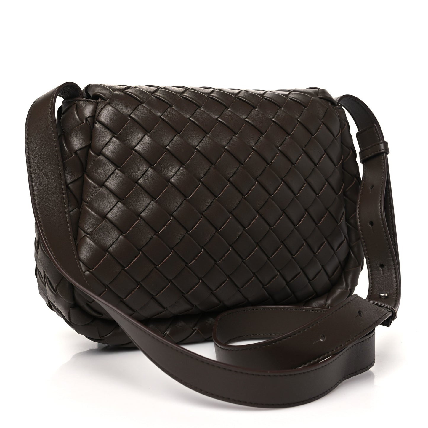 Nappa Intrecciato Small Cobble Messenger Bag Light Brown