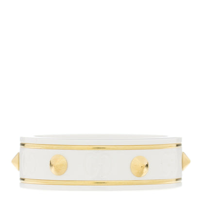 Gucci 18K Yellow Gold Ceramic Icon Band Ring 55 7.25 White 1 of 5