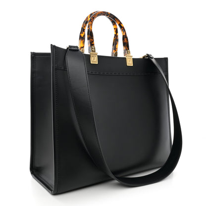 Fendi Vitello King Plexiglass Medium Fendi Sunshine Shopper Tote Black 3 of 12