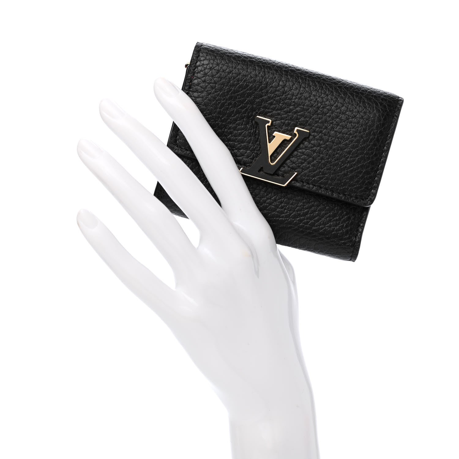 Louis Vuitton Taurillon Capucines Compact Wallet Black 2 of 5