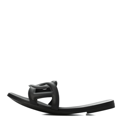 Hermes Rubber Aloha Sandals 39 Black 1 of 8