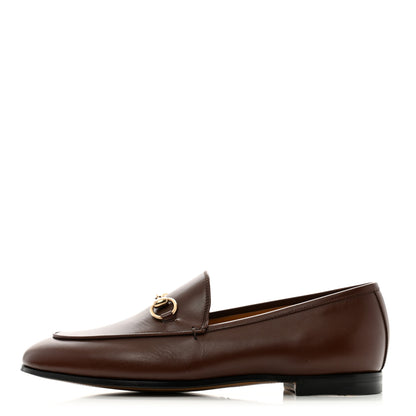 Gucci Calfskin Womens Jordaan Loafers 37.5 Sweet Chestnut 1 of 10