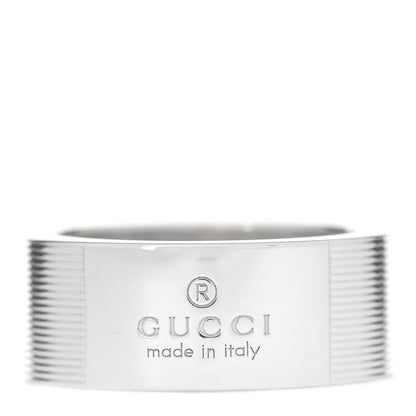 Gucci Sterling Silver 8mm Signature Band Ring 52 6 1 of 6