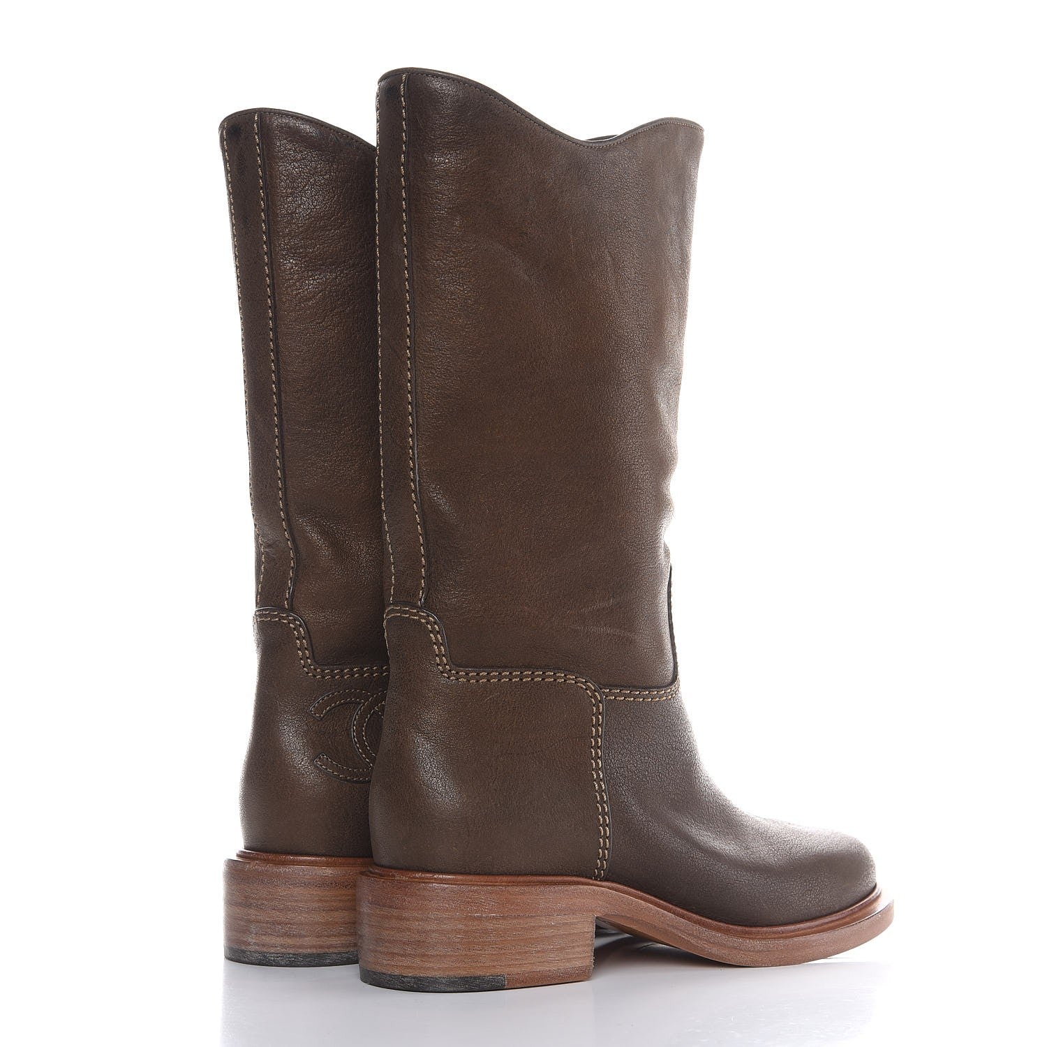 Chanel Calfskin Paris Dallas Boots 36.5 Dark Gold 4 of 11