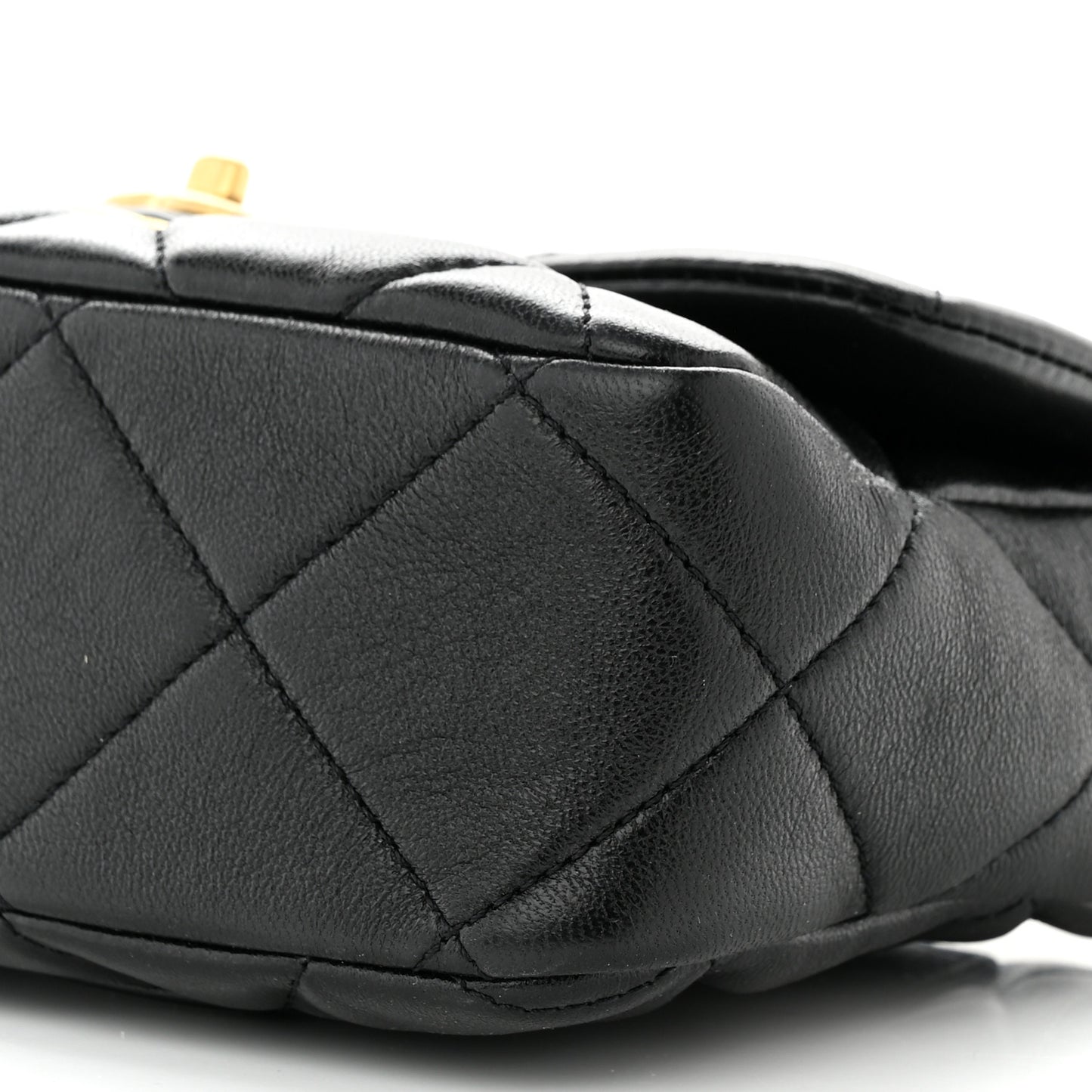 Lambskin Plexiglass Quilted Coco Love Flap Black