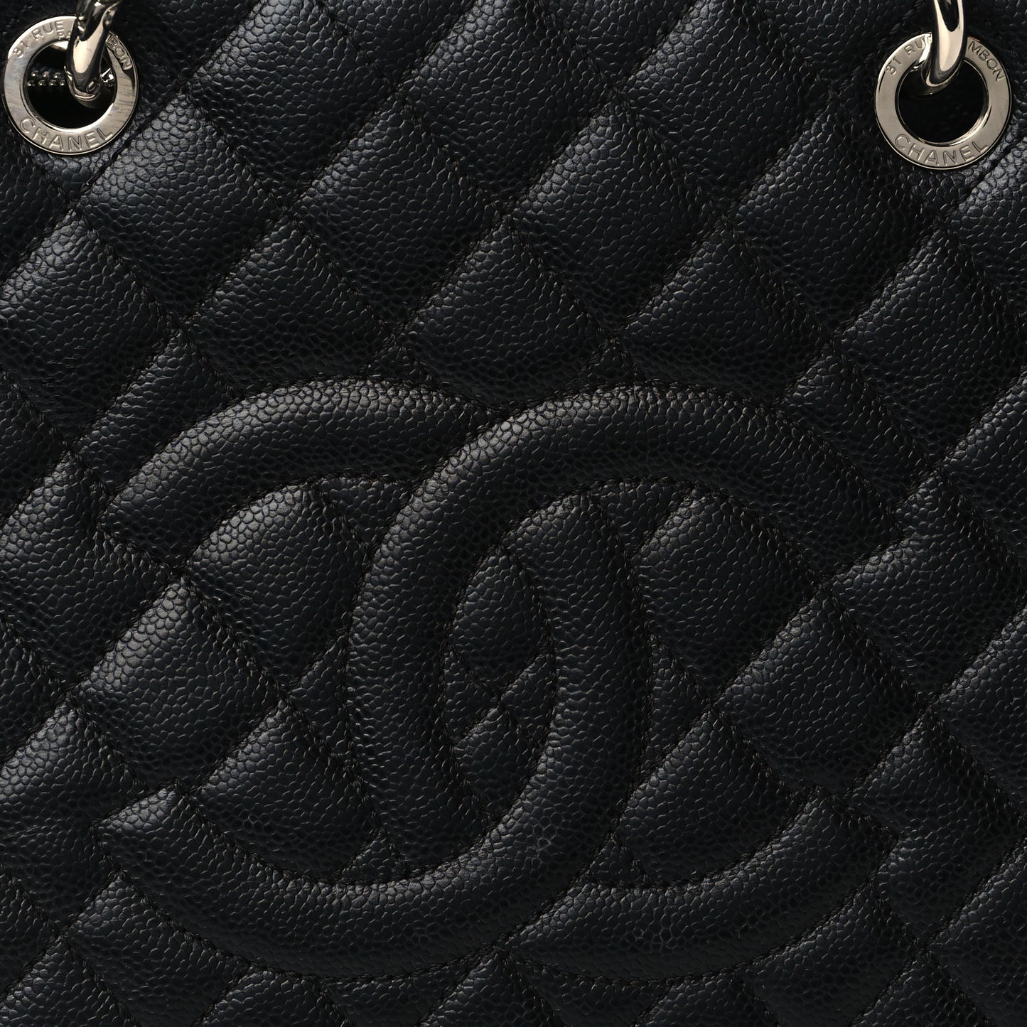 Caviar Quilted Grand Shopping Tote GST Black