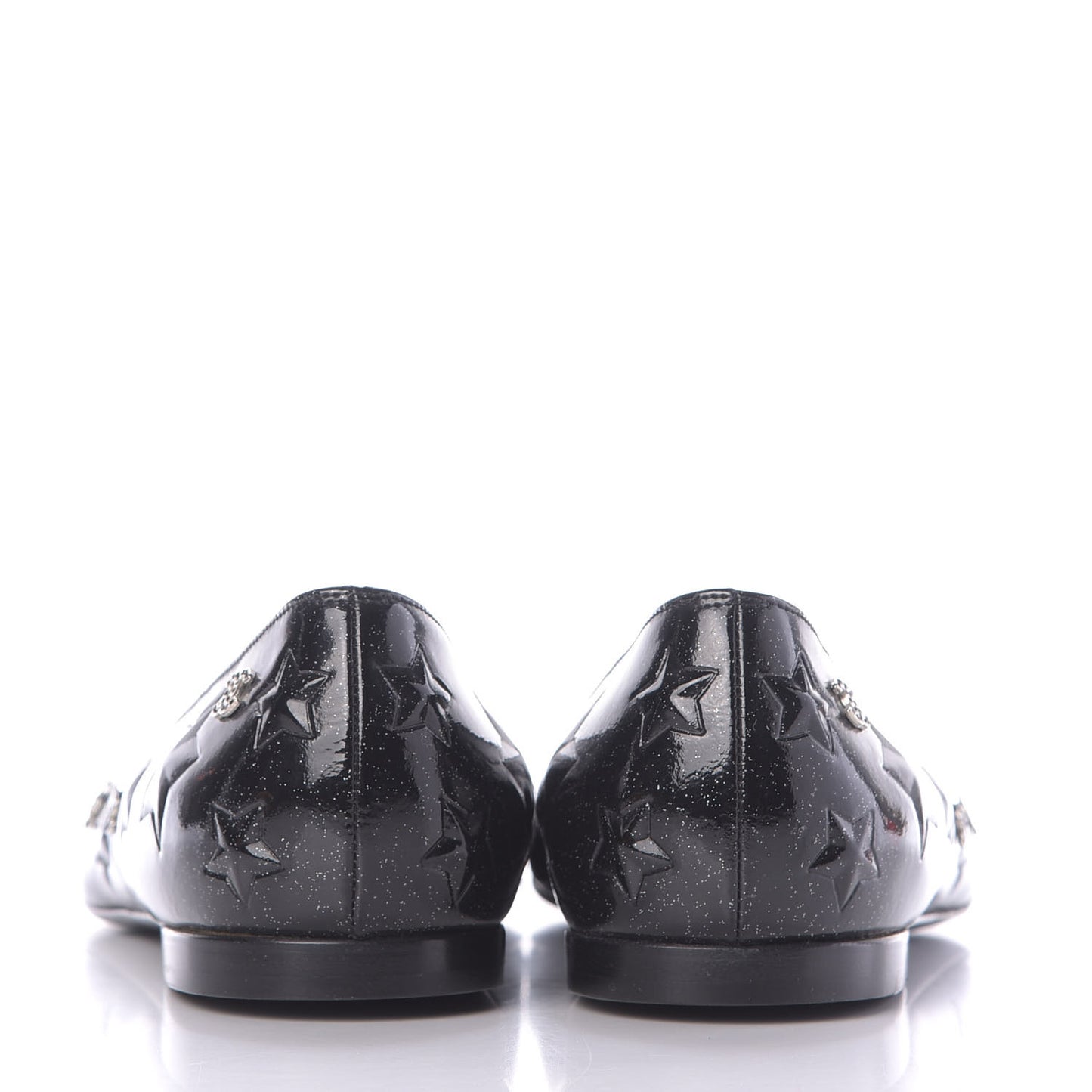 Patent Glitter Flats 38 Black