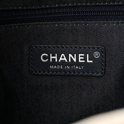 Chanel Mixed Fibers Lambskin Venise Biarritz Drawstring Bucket Bag Blue White 6 of 12