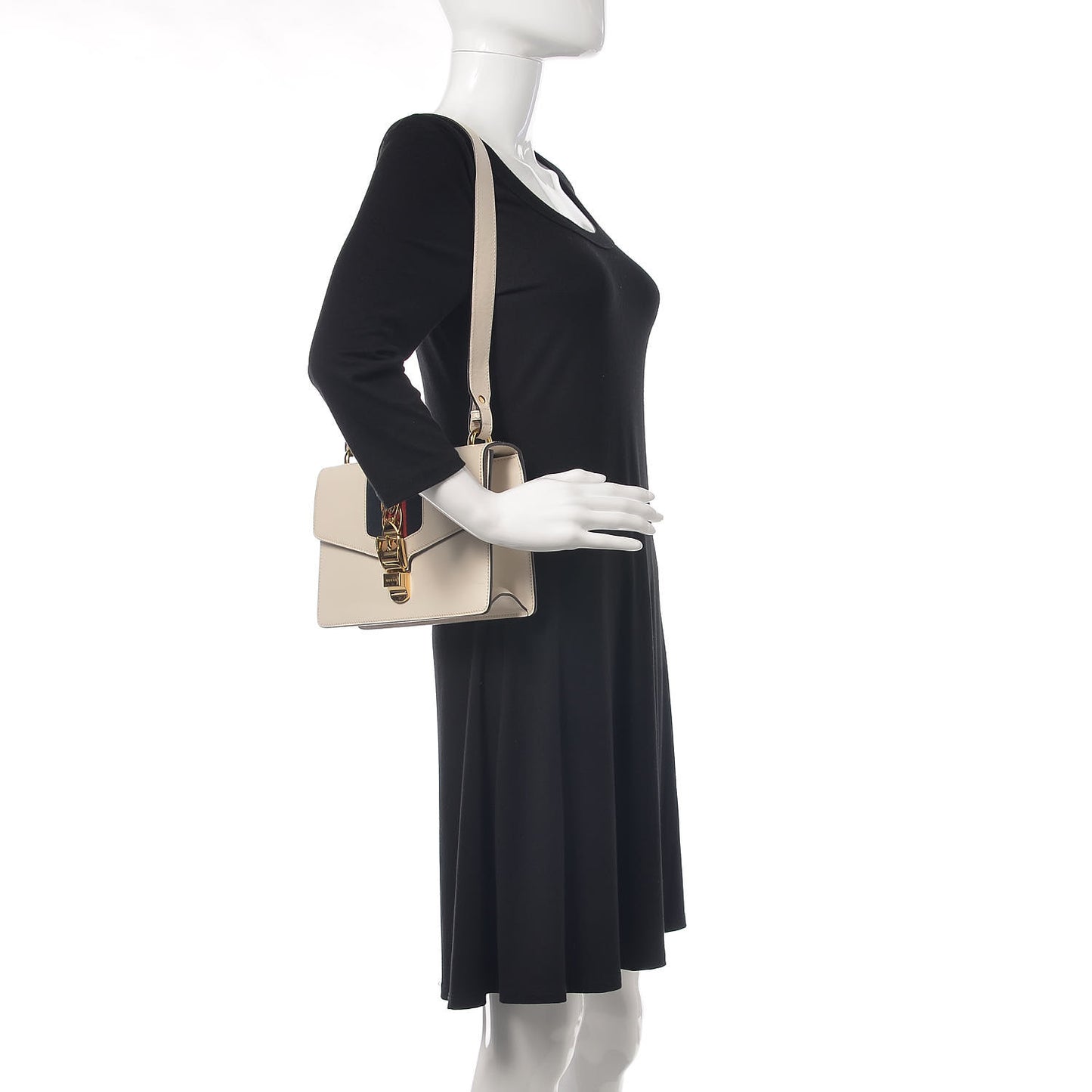 Calfskin Small Sylvie Shoulder Bag Off White