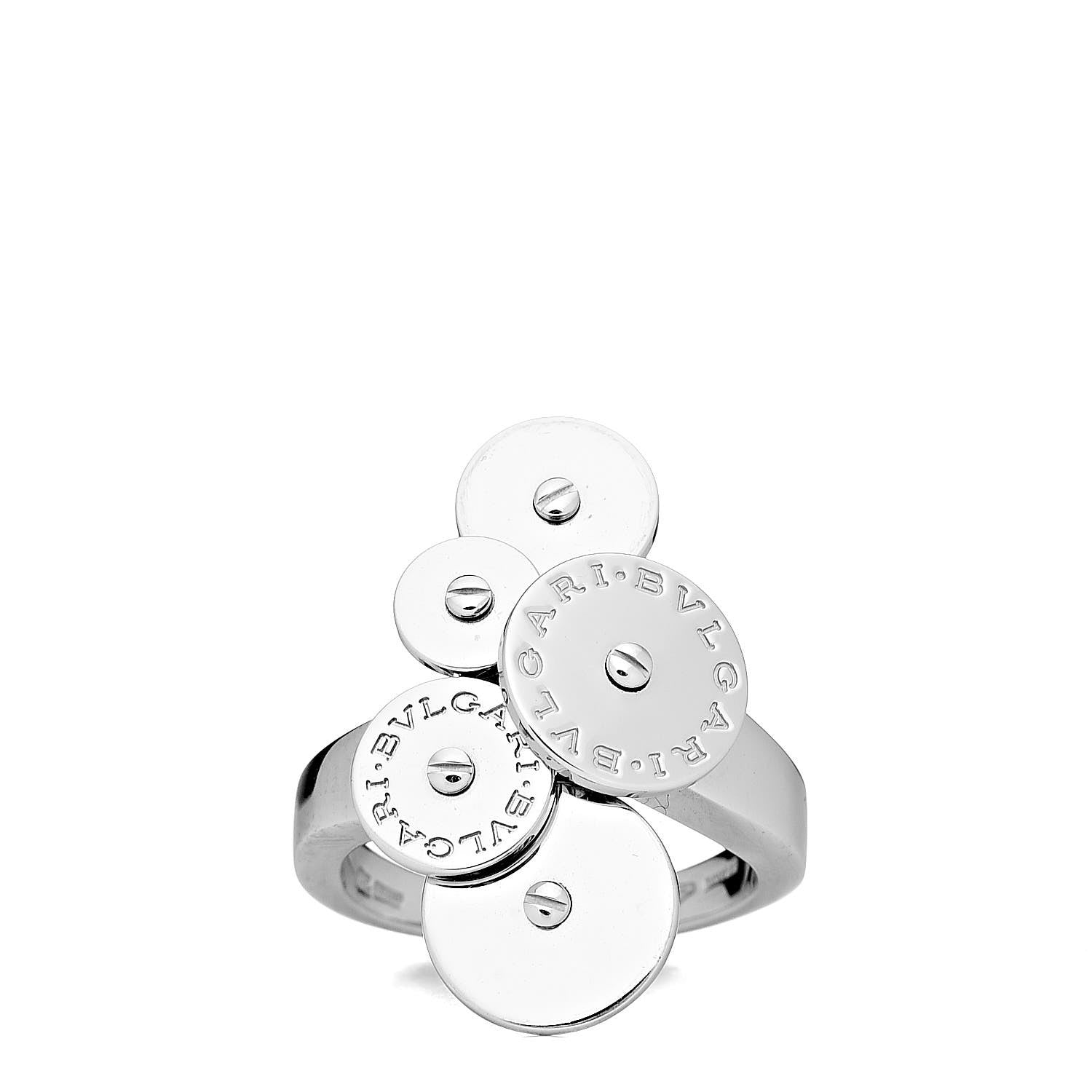 Bulgari 18K White Gold Cicladi Ring 50 5.25 1 of 6