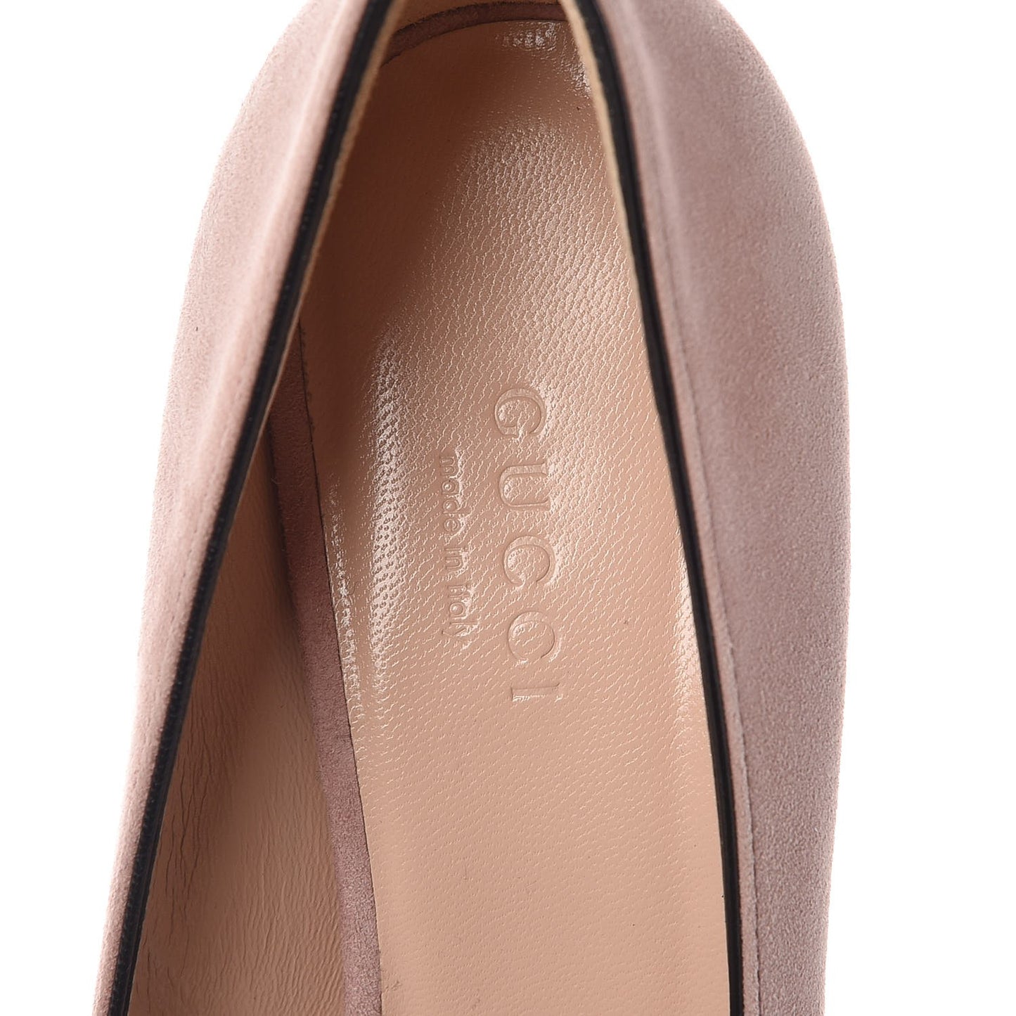 Kid Scamosciato GG Marmont Fringe 50mm Loafer Pumps 35.5 Crystal Pink