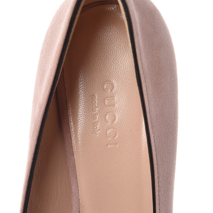 Gucci Kid Scamosciato GG Marmont Fringe 50mm Loafer Pumps 35.5 Crystal Pink 7 of 9