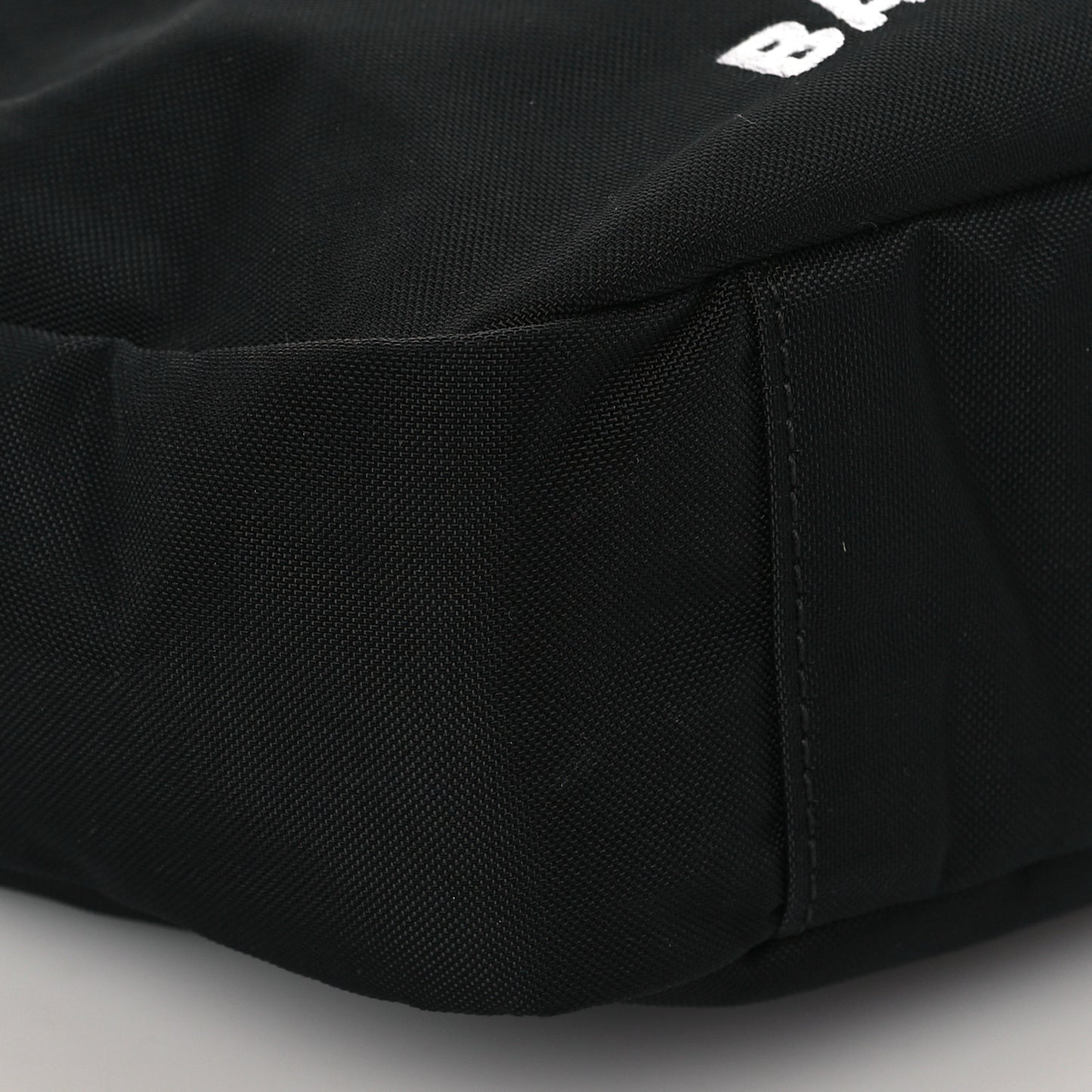 Recycled Sport Nylon Logo Embroidered Wheel Sling Bag Black White