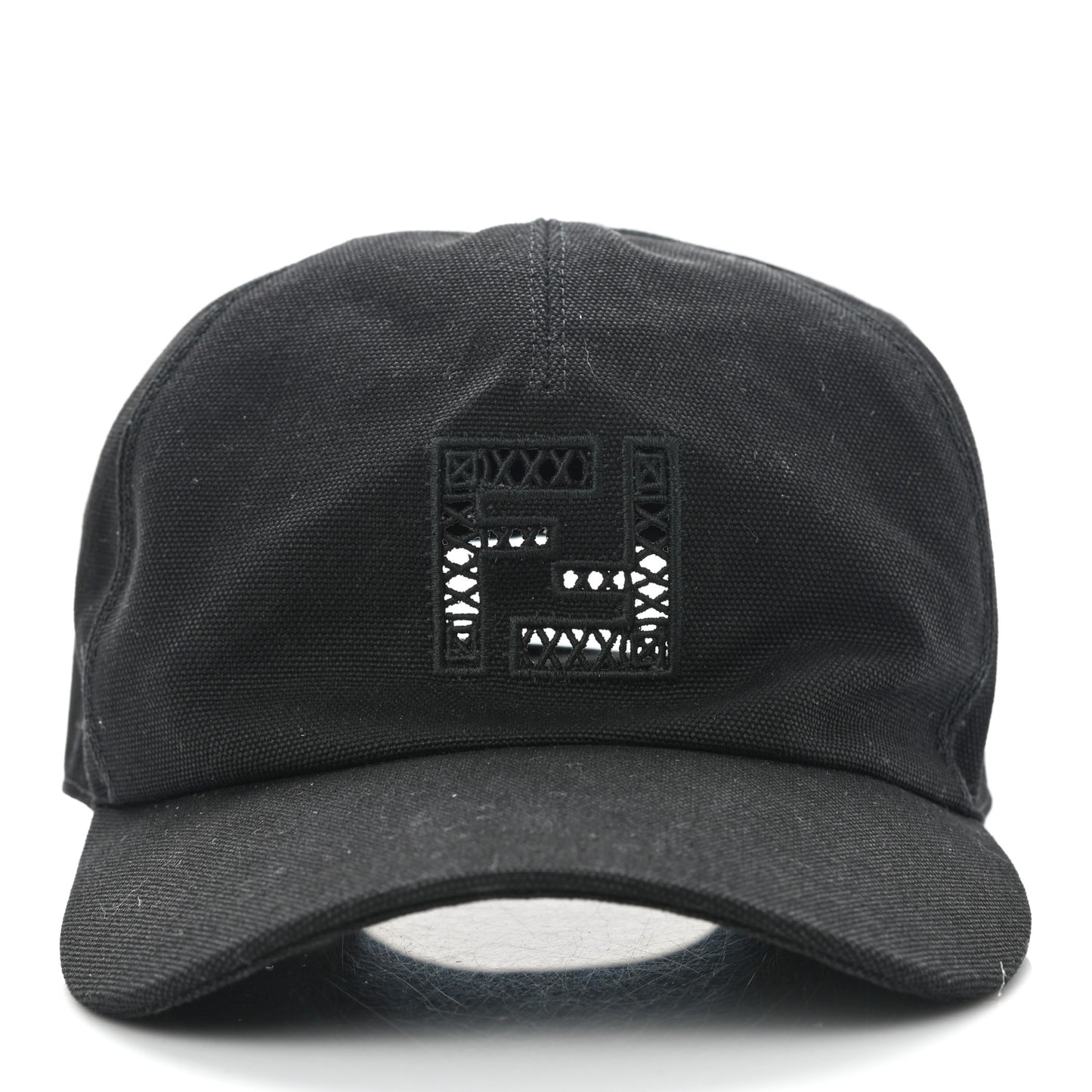 Cotton FF Ajour Embroidered Baseball Hat 58 Black