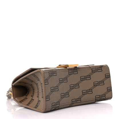 Balenciaga Coated Canvas BB Monogram Hourglass Top Handle Bag XS Beige Brown 4 of 14