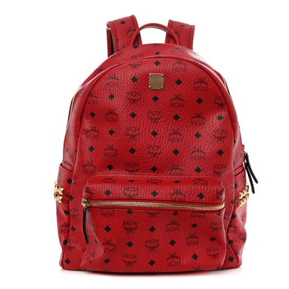 MCM Visetos Medium Side Studs Stark Backpack Ruby Red 1 of 9