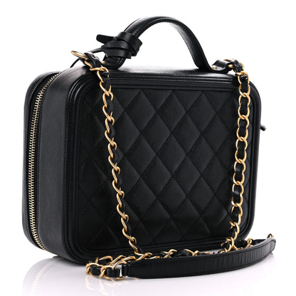Chanel Caviar Quilted Medium CC Filigree Vanity Case Black 3 of 14