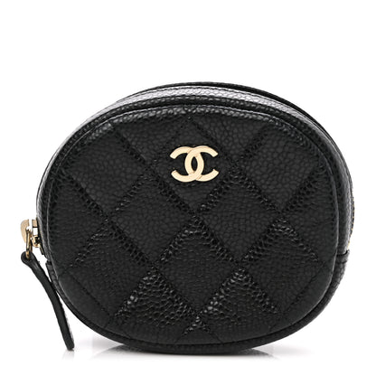 Chanel Caviar Quilted Zip Around Classic Coin Purse Black 1 of 8