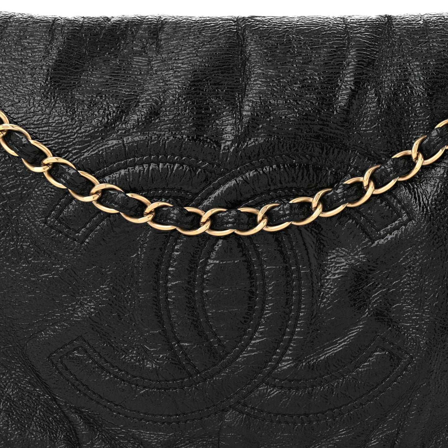 Vinyl Medium Rock and Chain Flap Black Black