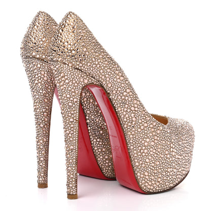 Christian Louboutin Crystal Suede Burma Daffodile Strass 160 Pumps 36 Gold 4 of 11