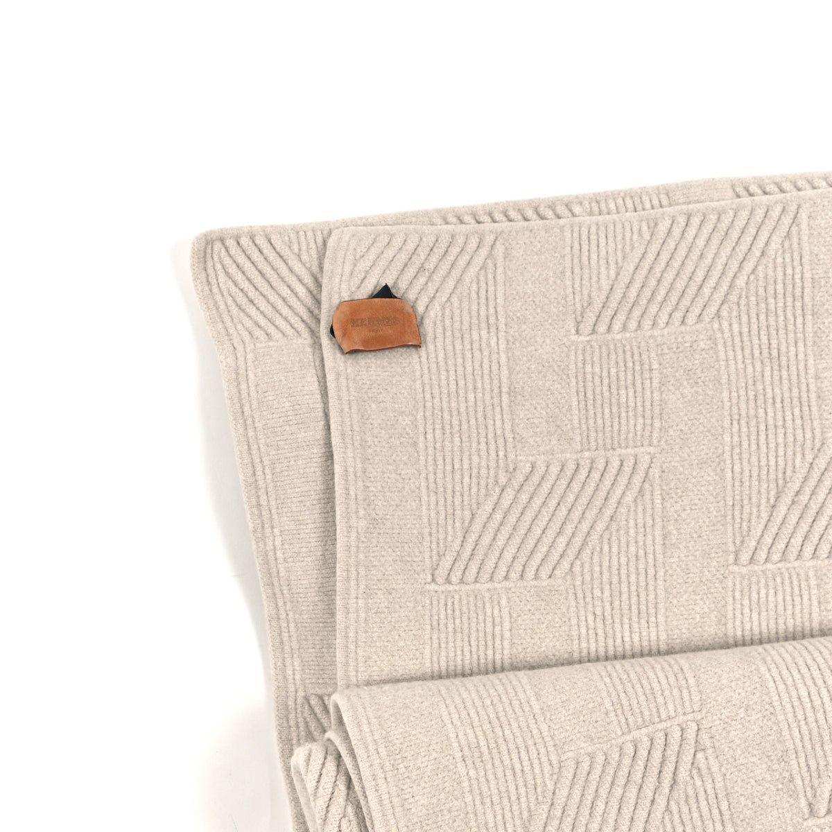 Hermes Wool Sherwood Bed Cover Blanket Ecru 4 of 4