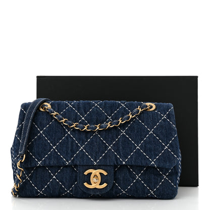 Chanel Denim Quilted Medium Denim Trip Single Flap Blue 11 of 11