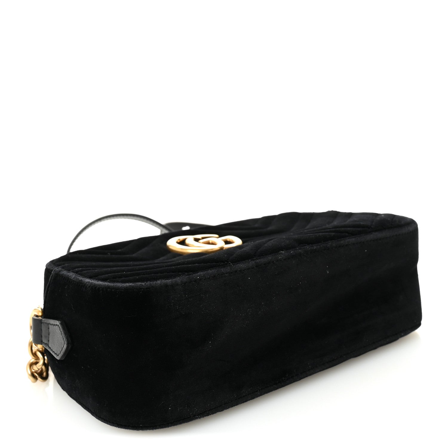 Gucci Velvet Matelasse Small GG Marmont Chain Shoulder Bag Black 4 of 13