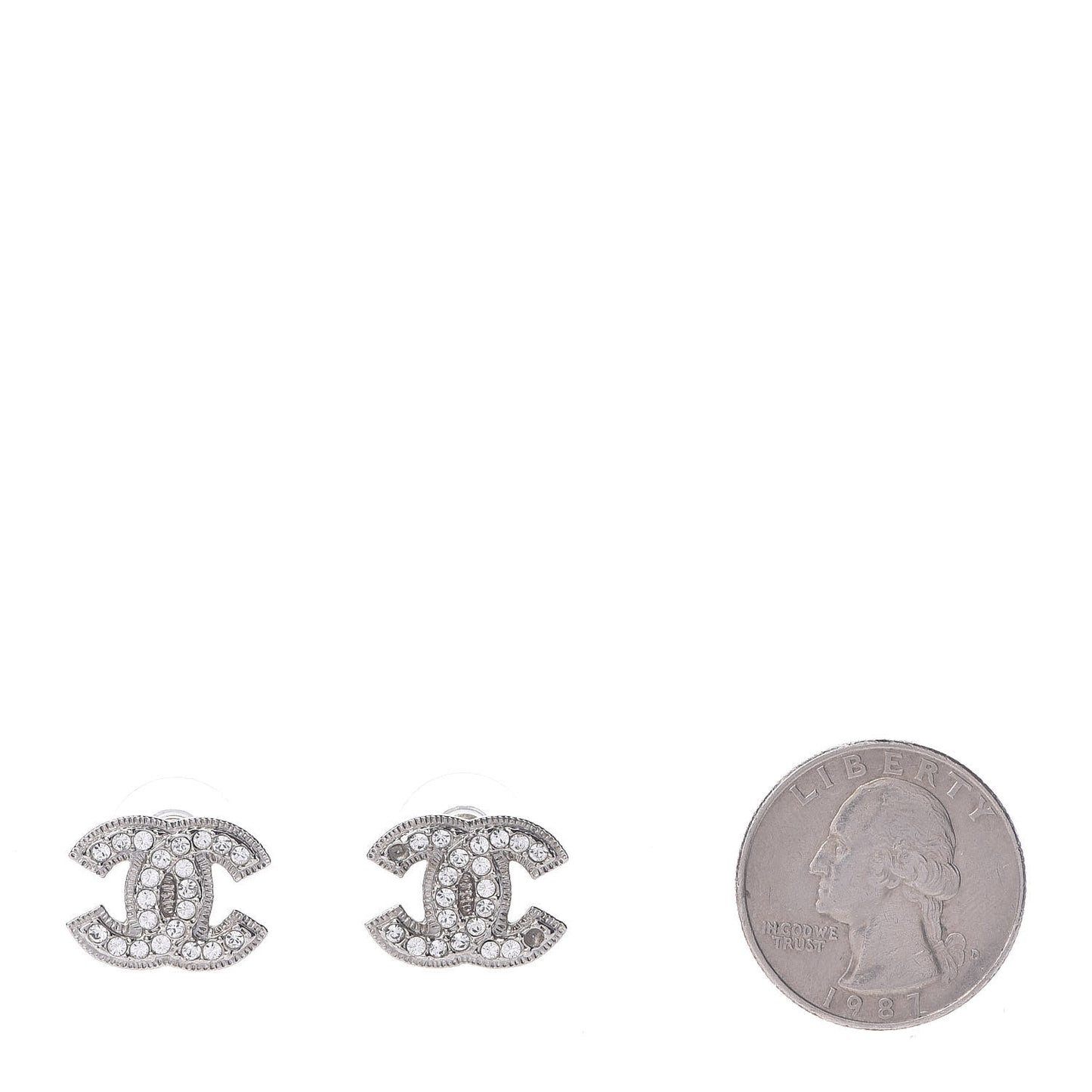 Crystal CC Earrings Silver