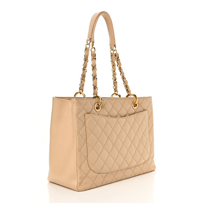 Chanel Caviar Quilted Grand Shopping Tote GST Beige 3 of 18